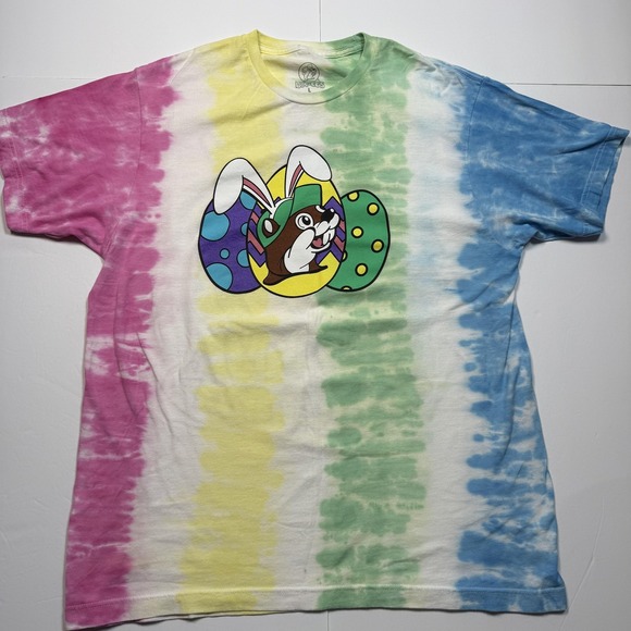 BUC-EE'S Other - Buc-ee's Shirt Mens Large Tie Dye Easter Bunny Eggs Graphic Tee Funny Quote